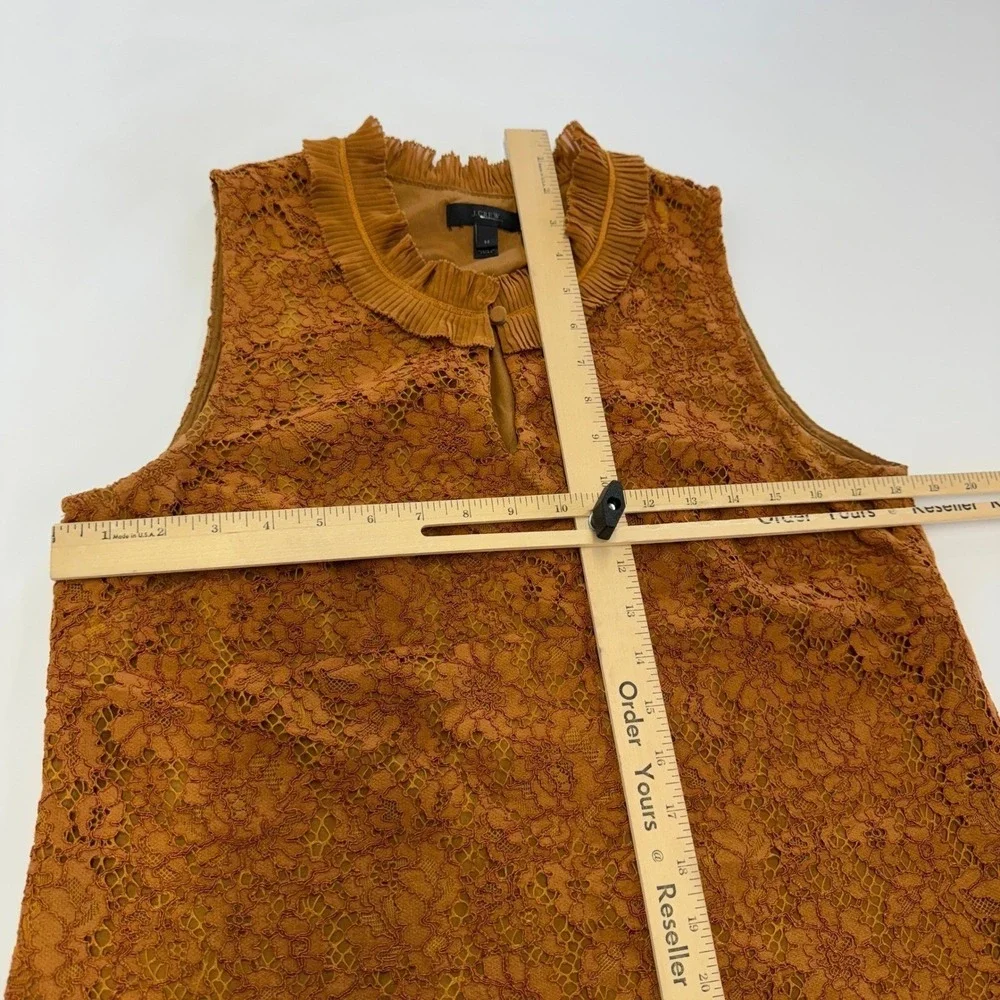 J‎ Crew Top Women Medium Orange Lace Boho Romantic Feminine H2203
